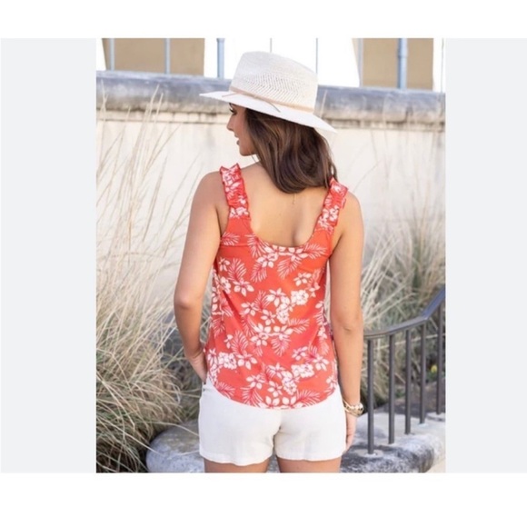 CAbi #5255 Mosaic Tank Spring '17 Floral Tie Top size Medium like new - Picture 2 of 11